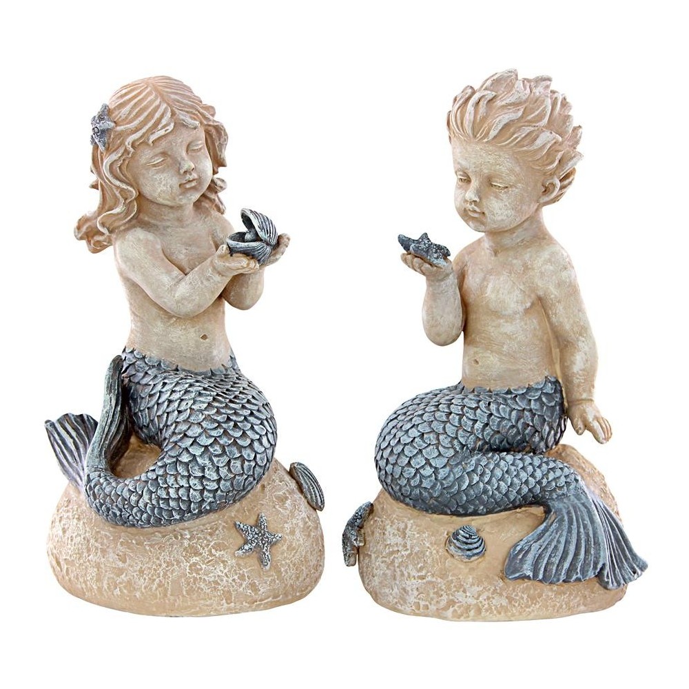 Design Toscano S/2 Mergirl And Merboy Statues Design Toscano S/2 Mergirl And Merboy Statues