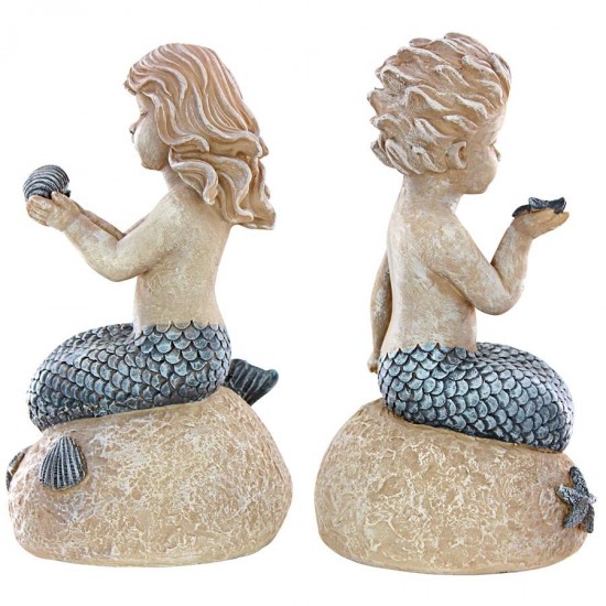 Design Toscano S/2 Mergirl And Merboy Statues
