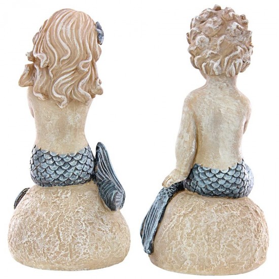 Design Toscano S/2 Mergirl And Merboy Statues