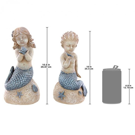 Design Toscano S/2 Mergirl And Merboy Statues