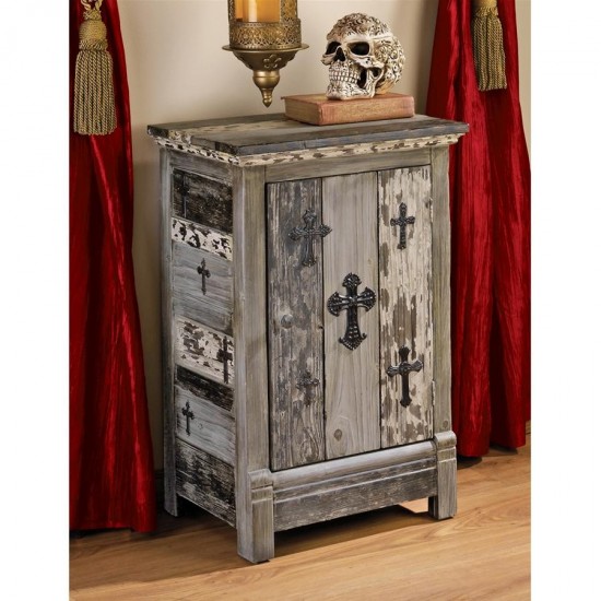 Design Toscano Gothic Sanctuary Side Table Cabinet