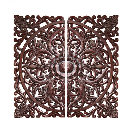 Design Toscano S/2 Carved Rosette Plaques Left & Right