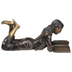 Design Toscano Young Scholar Reading Girl Bronze Statue