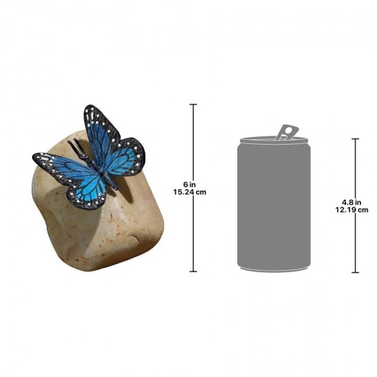 Design Toscano Papilio Ulysses Butterfly On Rock Statue