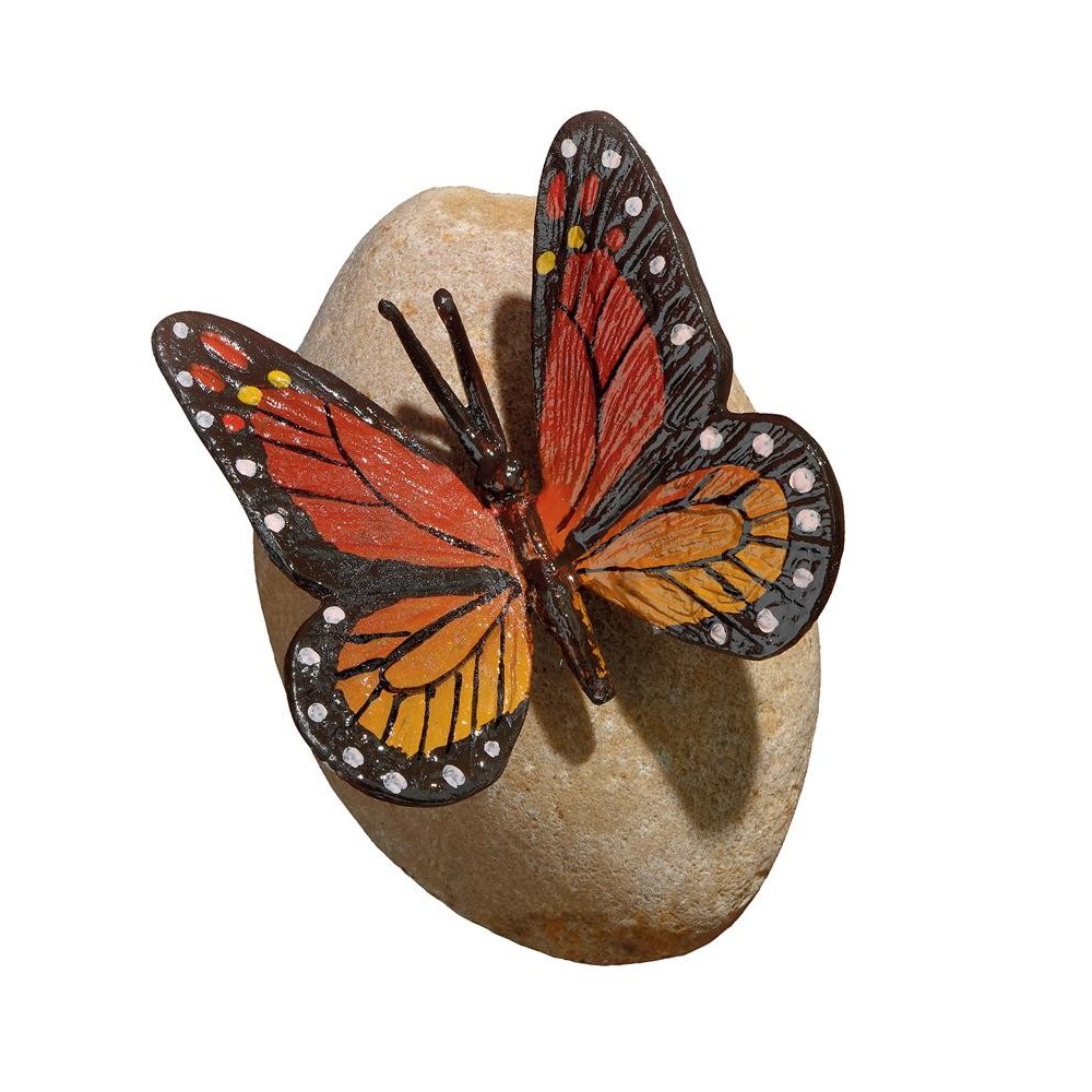 Design Toscano Viceroy Monarch Butterfly On Rock Statue