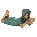 Design Toscano Bookworm Boy Reader Bronze Statue