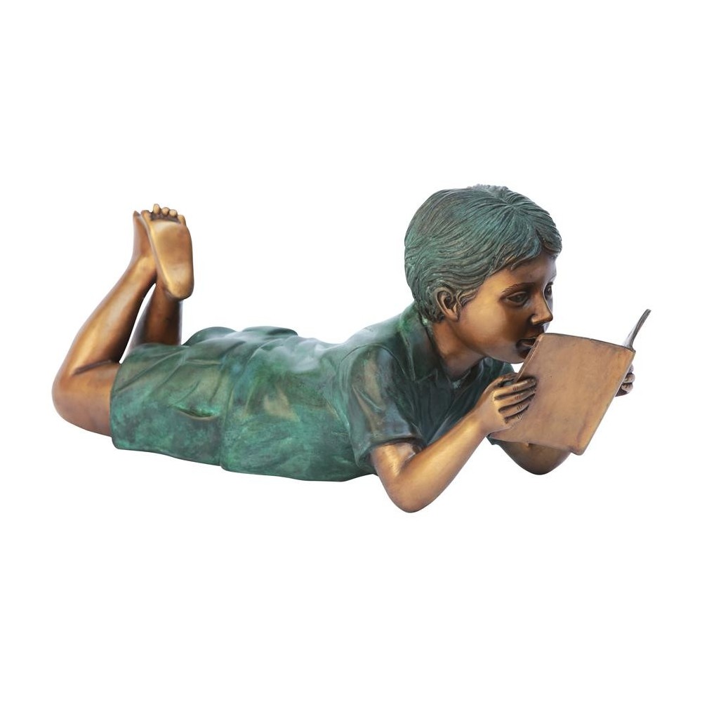 Design Toscano Bookworm Boy Reader Bronze Statue