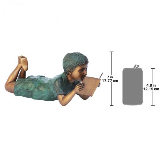 Design Toscano Bookworm Boy Reader Bronze Statue