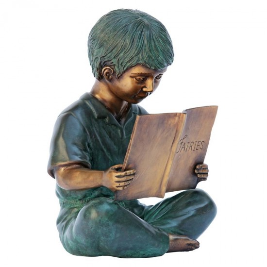 Design Toscano Story Book Boy Bronze Statue