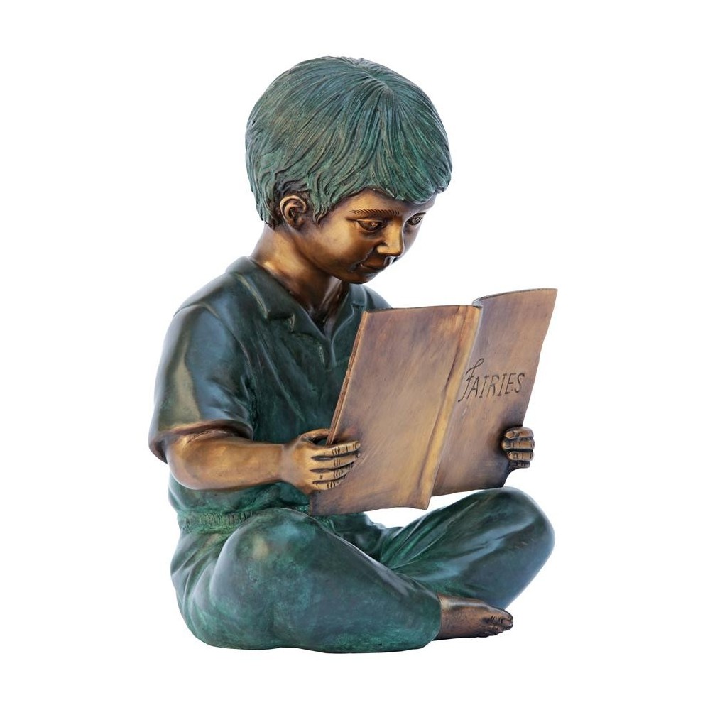 Design Toscano Story Book Boy Bronze Statue