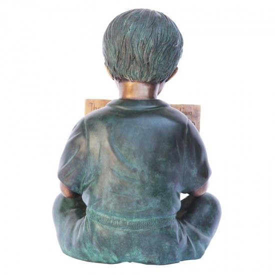 Design Toscano Story Book Boy Bronze Statue