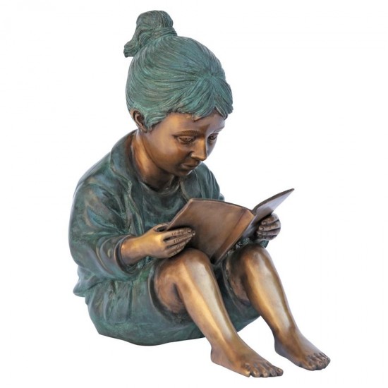 Design Toscano Story Book Girl Bronze Statue