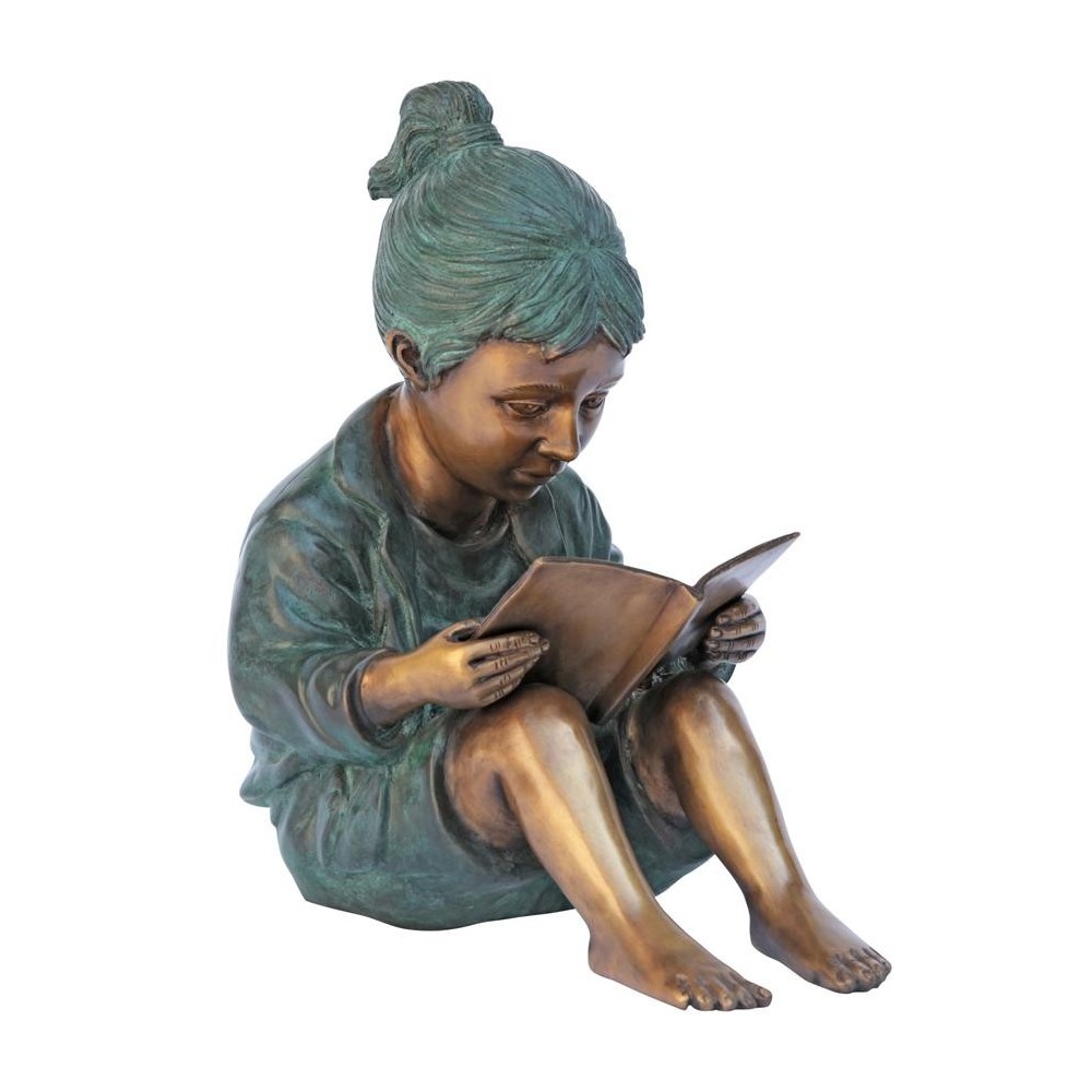 Design Toscano Story Book Girl Bronze Statue