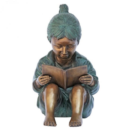 Design Toscano Story Book Girl Bronze Statue