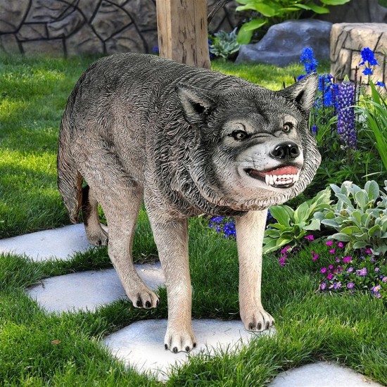 Design Toscano Growling Gray Wolf Statue