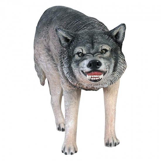 Design Toscano Growling Gray Wolf Statue