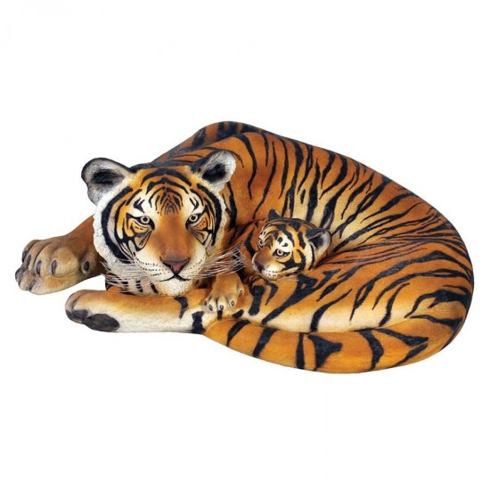 Design Toscano Bengal Tigress With Cub Statue