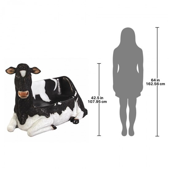 Design Toscano Cowch Holstein Cow Bench