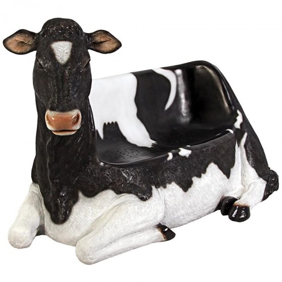 Design Toscano Cowch Holstein Cow Bench