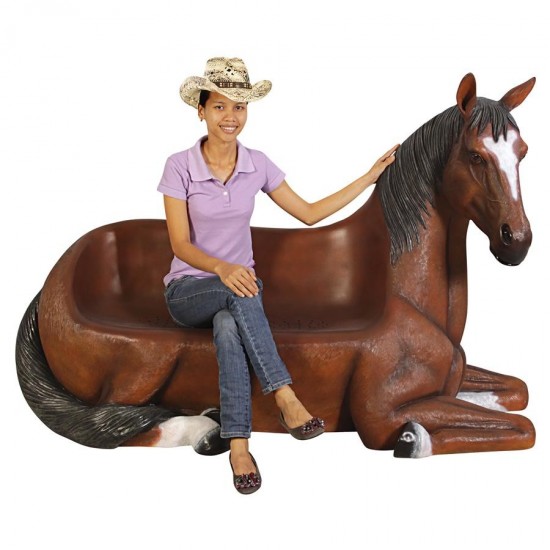 Design Toscano Saddle Up Horse Bench