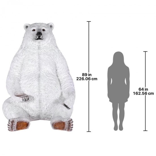 Design Toscano Sitting Pretty Oversized Polar Bear