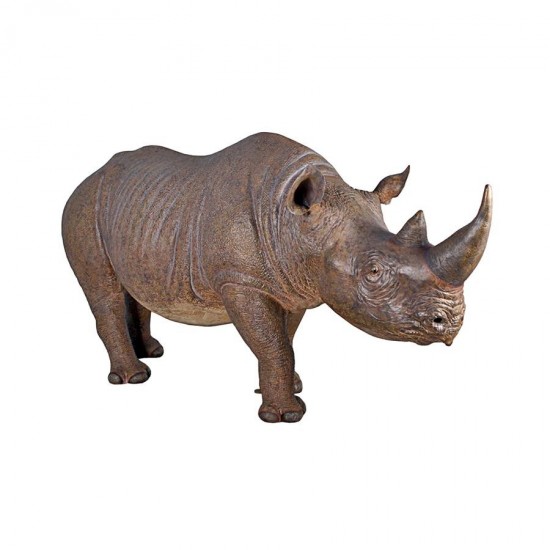 Design Toscano Life Sized Black Rhinoceros Statue