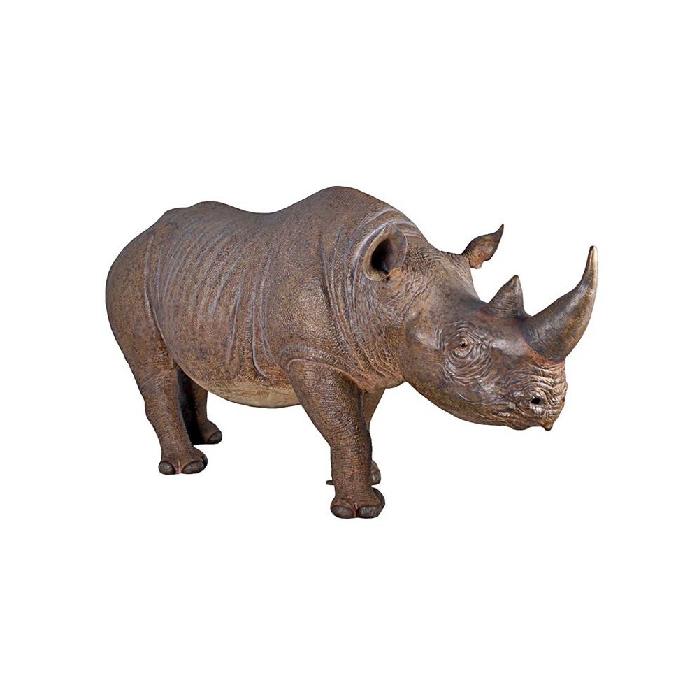 Design Toscano Life Sized Black Rhinoceros Statue