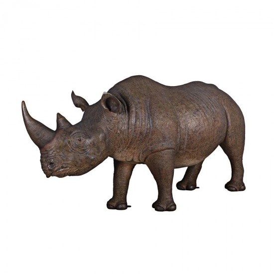 Design Toscano Life Sized Black Rhinoceros Statue