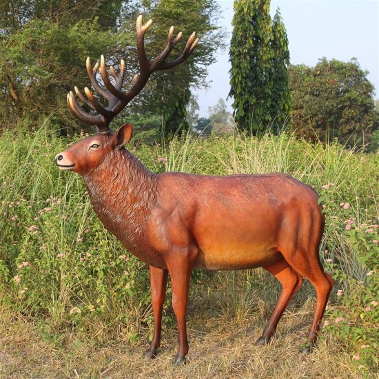 Design Toscano Grand Scale Red Deer Buck Statue