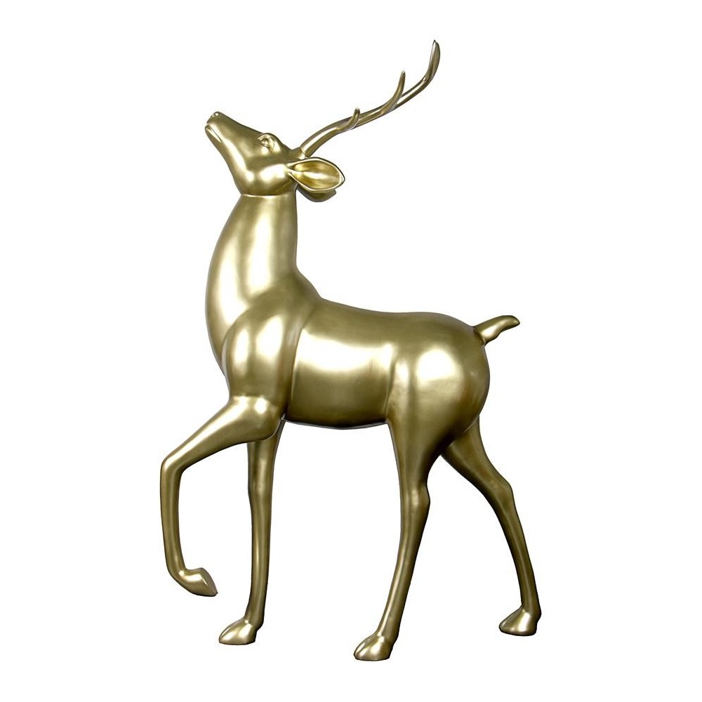 Design Toscano Santas Gold Prancing Reindeer Statue