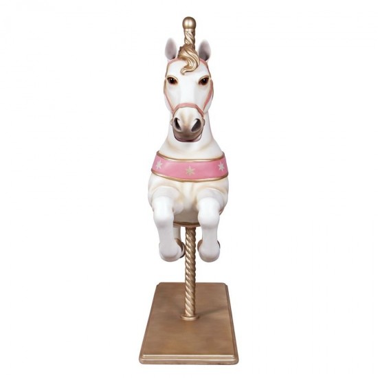 Design Toscano Carousel Horse White & Pink