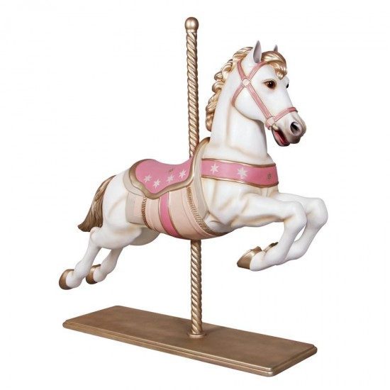 Design Toscano Carousel Horse White & Pink