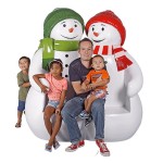 Design Toscano Powder Pals Holiday Snowman Bench