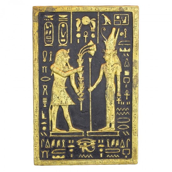 Design Toscano Pharaoh Seti Offering To Mut Plaque