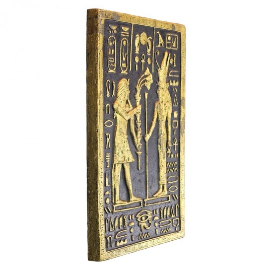 Design Toscano Pharaoh Seti Offering To Mut Plaque