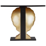 Design Toscano Black And Gold Gilt Shell Console Table