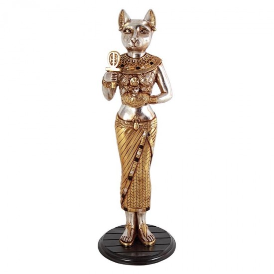 Design Toscano Standing Bastet W/ Ankh Statue