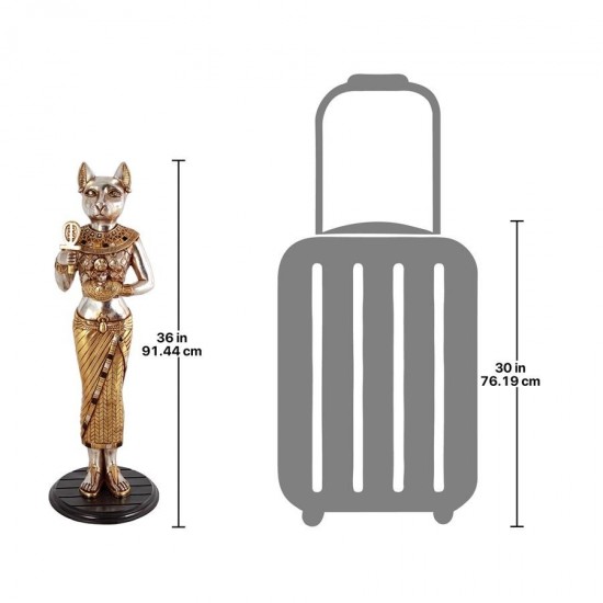 Design Toscano Standing Bastet W/ Ankh Statue
