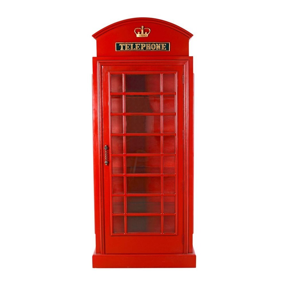 Design Toscano British Telephone Booth Display Cabinet