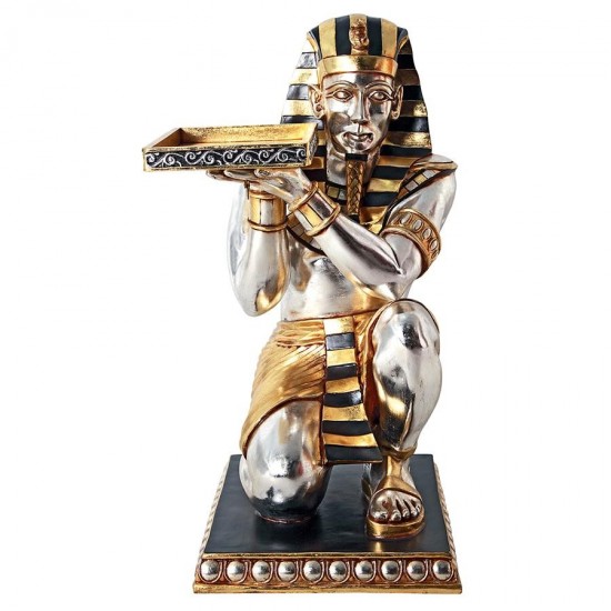 Design Toscano Silver Pharaohs Kneeling Servant Table