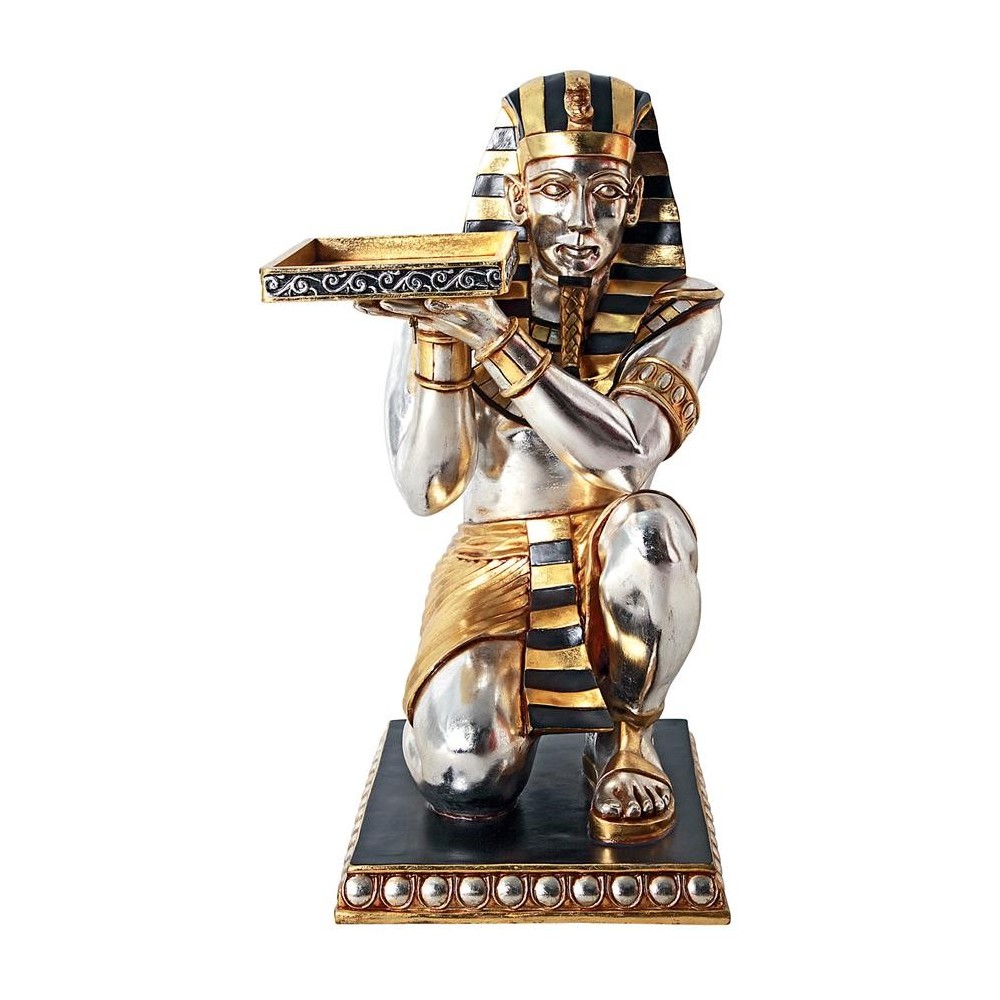 Design Toscano Silver Pharaohs Kneeling Servant Table