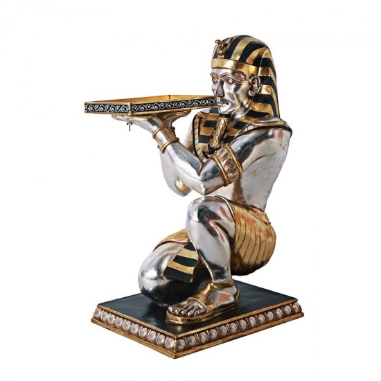 Design Toscano Silver Pharaohs Kneeling Servant Table