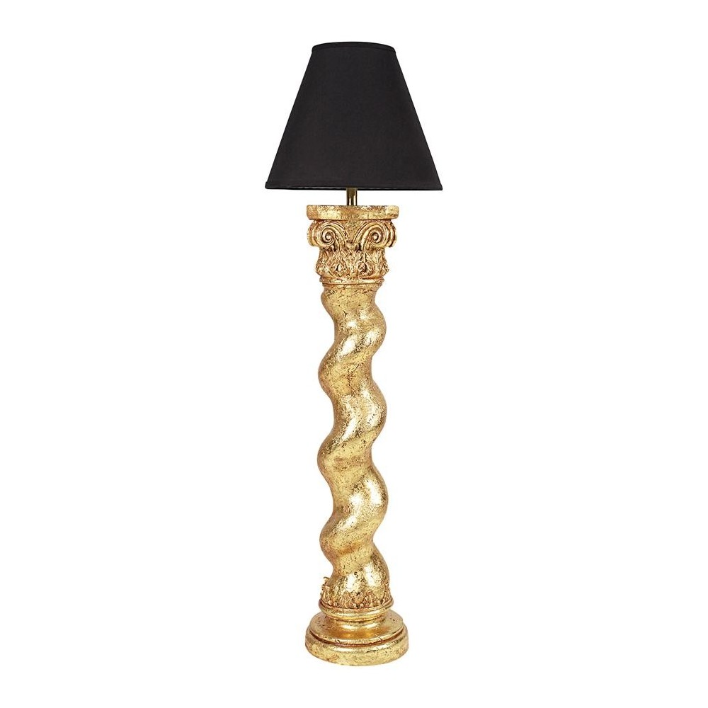 Design Toscano Gold Bernini Barley Twist Floor Lamp