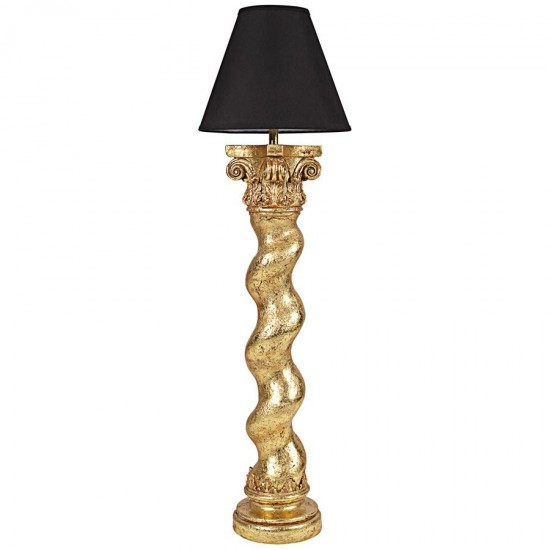 Design Toscano Gold Bernini Barley Twist Floor Lamp