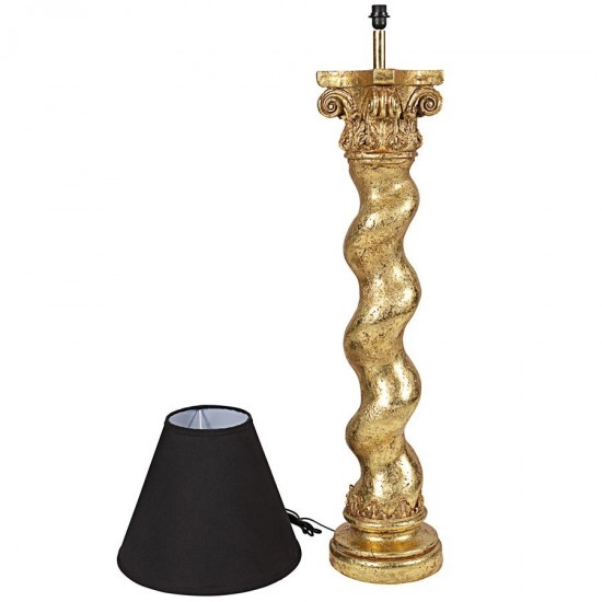 Design Toscano Gold Bernini Barley Twist Floor Lamp