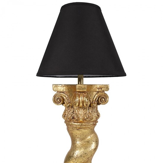 Design Toscano Gold Bernini Barley Twist Floor Lamp