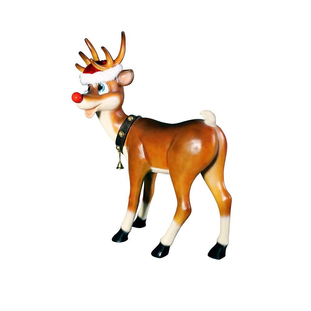 Design Toscano Large Standing Red Nosed Reindeer Statue