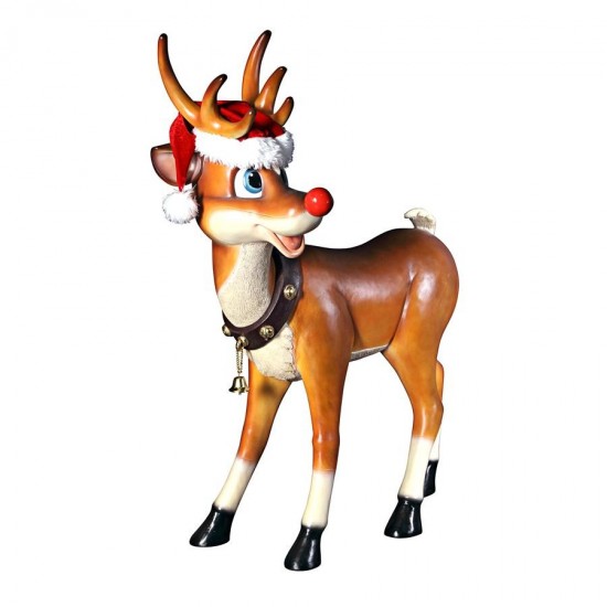 Design Toscano Large Standing Red Nosed Reindeer Statue