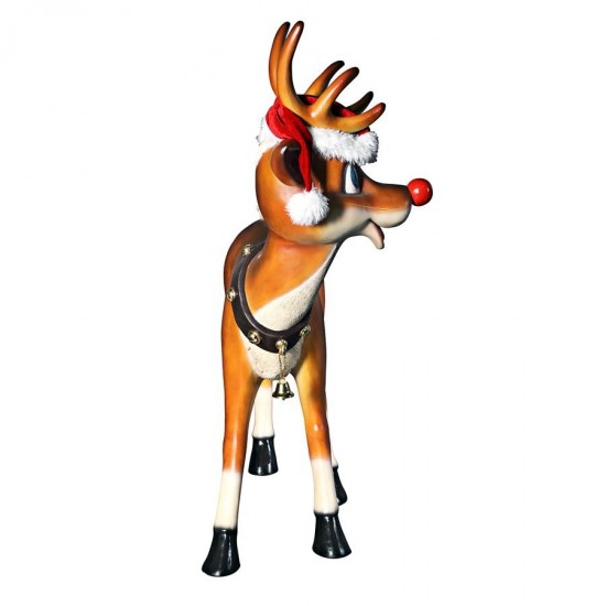 Design Toscano Large Standing Red Nosed Reindeer Statue