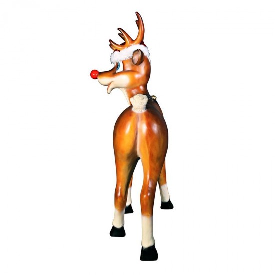 Design Toscano Large Standing Red Nosed Reindeer Statue